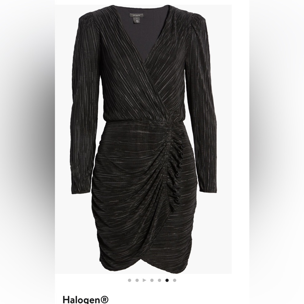 Halogen long sleep black cocktail dress